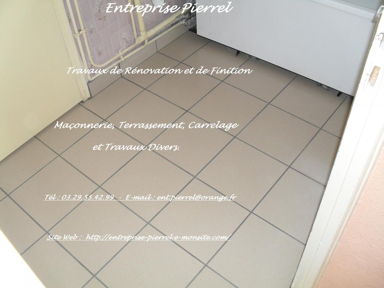 Carrelage au sol : Entreprise Pierrel - 88100 Taintrux. 03.29.55.42.99.