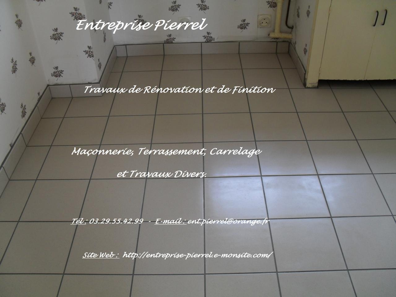Carrelage au sol : Entreprise Pierrel - 88100 Taintrux. 03.29.55.42.99.