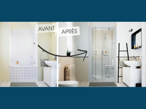 Cabine de douche adaptée pour les personnes à mobilités réduite & Séniors.